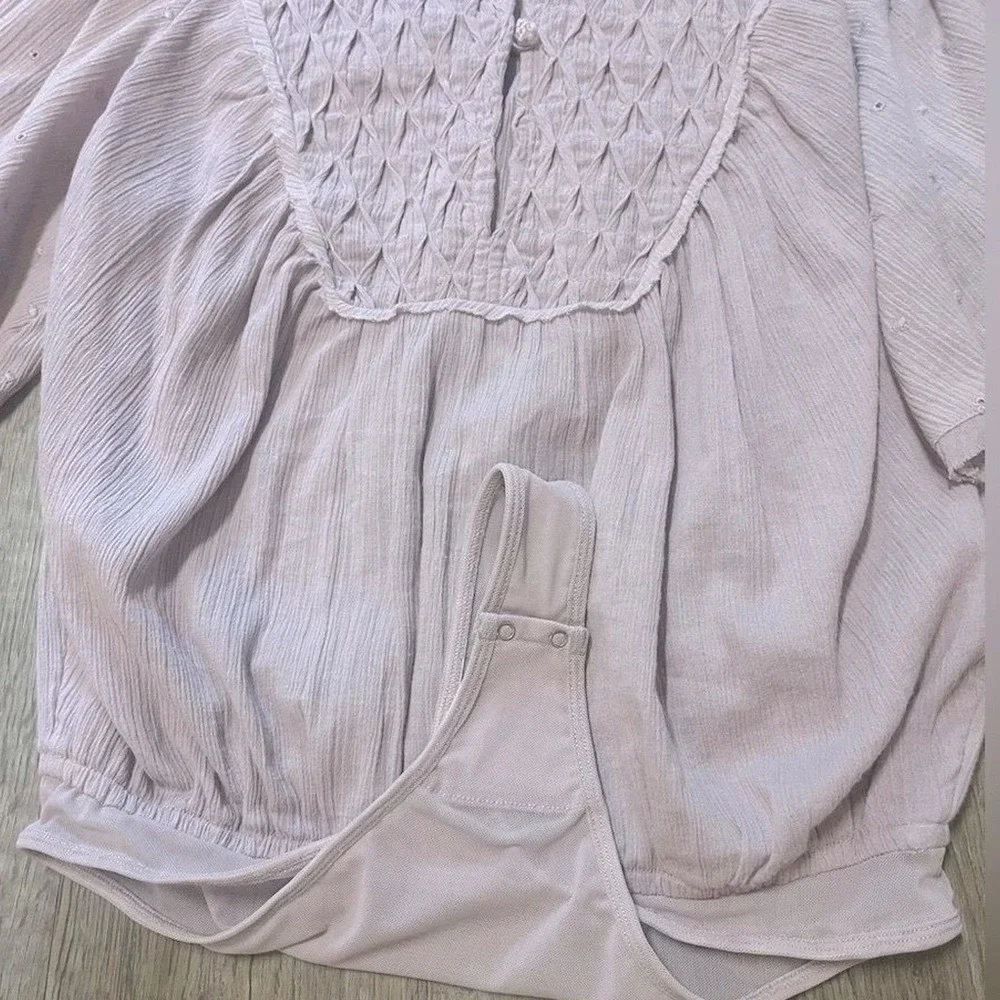 Free‎ People Intimately Bodysuit Perfect Catch Flutter Sleeve Shirt Womens XS